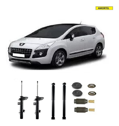 4 Amortecedores + Kits Batentes Do Peugeot 3008 Ano 17/...