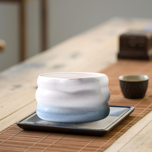Japonese Matcha Tea Bowl Tazón De Tazón De Gradiente Azul