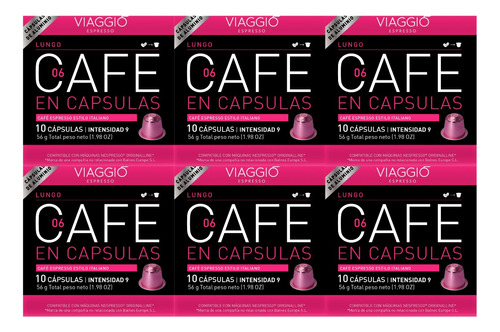 Pack 60 Cápsulas Café Viaggio Lungo Para Nespresso ®