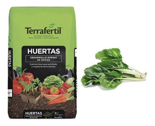 Sustrato Huertas Terrafertil 50lts Con Semillas De Acelga