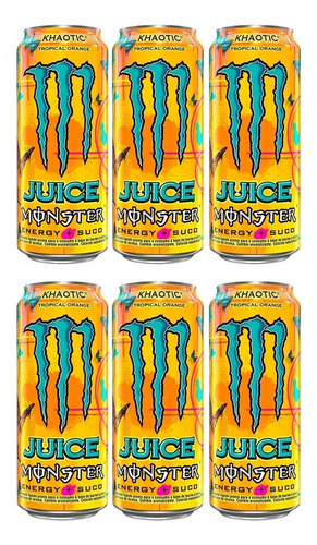 Bebida Energético Monster Laranja Khaotic 473ml Fardo Com 6