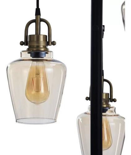 Lámpara De Piso Vintage Basia 3 Focos Farol Elegante 1.8 M