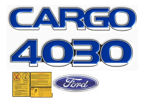 Kit De Adesivos Compatível Ford Cargo 4030 Emblema Kit85 Cor PADRÃO