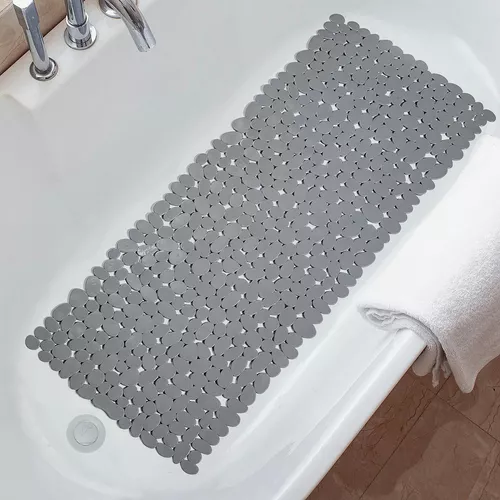 Alfombrilla de baño antideslizante para bañera con ventosas, 35 x 16  pulgadas