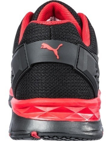 tenis puma negro con rojo