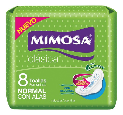 Toalla Mimosa Clasica Normal Con Alas X 8 Unidades