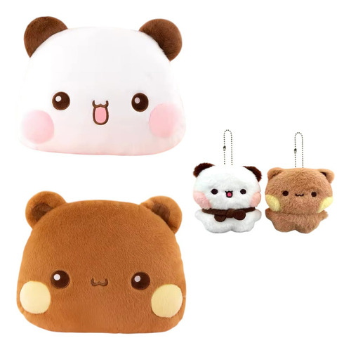 Bubu Dudu De Peluche Ositos Panda Con Llaveros Pareja Kawaii