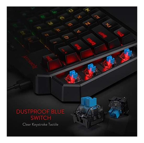 Redragon K585 Diti Teclado Mecánico Para Juegos Rgb Con Una Negro