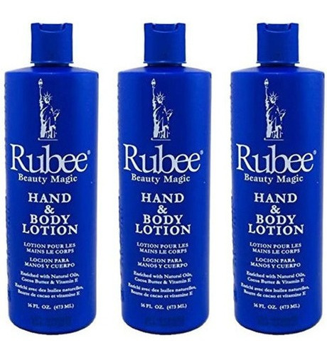 Rubee Hand Y Body Lotion 16oz 3 Pack