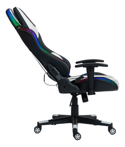 Silla Gamer Solarmax Ergonómica Giratoria Rgb Pvc Almohadón