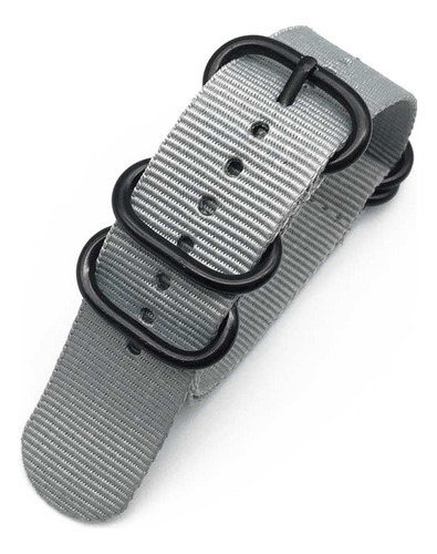 Pulseira 24mm Nylon Nato Zulu Compatível Com Ticwatch Pro 5 Cor Cinza