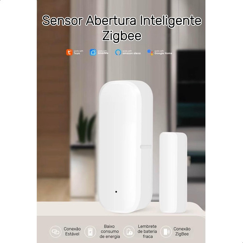 Sensor Abertura Porta Janela Inteligente Zigbee Tuya Alexa