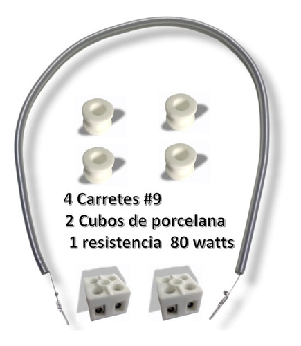 Kit Resistencia Eléctrica 80 Watts +2 Cubos + 4 Carretes