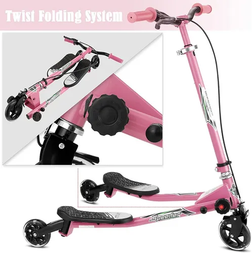 Patineta Scooter SANSIRP con 3 Ruedas y Asiento Plegable Extraíble Altura  Ajustable 2en1 Infantil Rosa SANSIRP S48585