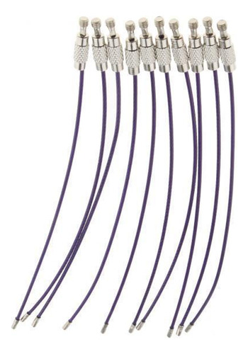2x 10x Cable Loop Etiqueta De Equipaje Llavero De Acero