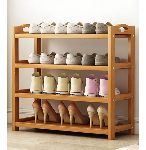 Zapatero Bambu Madera 4 Niveles Organizador Calzado Nordico