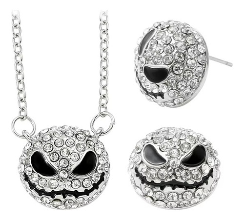 Juego De Collar Con Dije Y Aretes Jack Skellington
