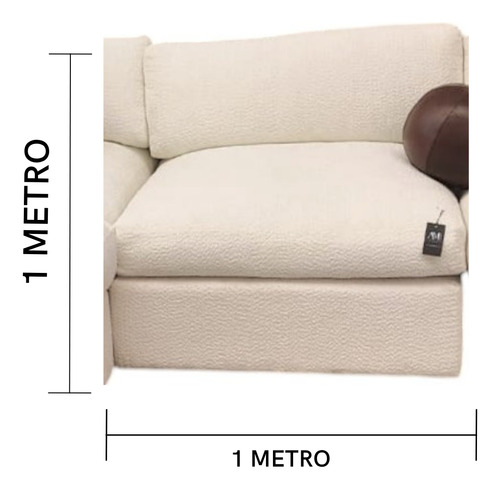 Sofá Modulo Central Textil Beige Elegante Sillón Cómodo