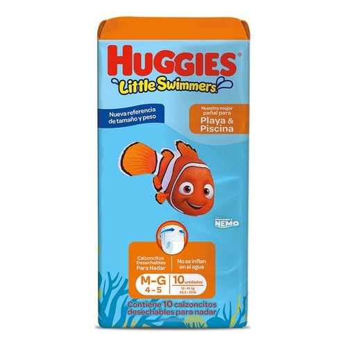 Pañales Huggies Little Swimmers Traje De Baño M - G 10 U