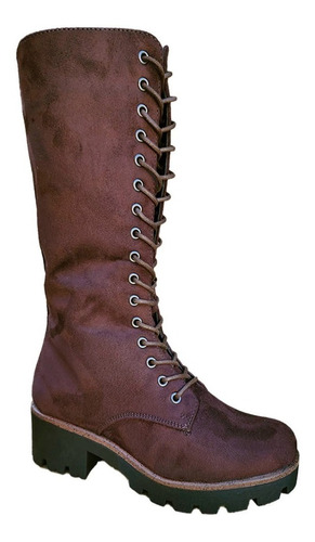 Botas Largas Bucaneras De Gamuza Mujer Casual - 7130