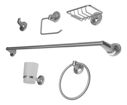 Set Accesorios Para Baño X 6 Piezas Satinadas