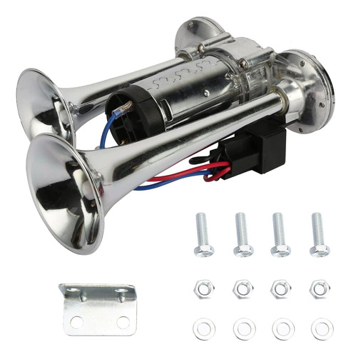 600db Super Loud Dual Electric Air Horns Kit For Vehicl...