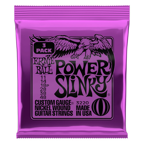 Set 3 Cuerdas Ernie Ball 2220 Power Slinky 011-048