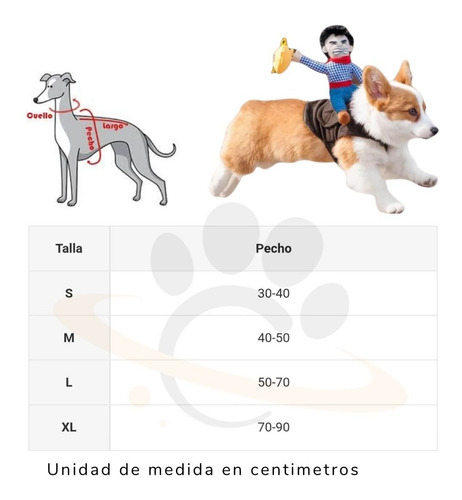 Imagen 4 de 10 de Disfraz Para Perros Y Gatos Con Jinete De Vaquero Dif Tallas