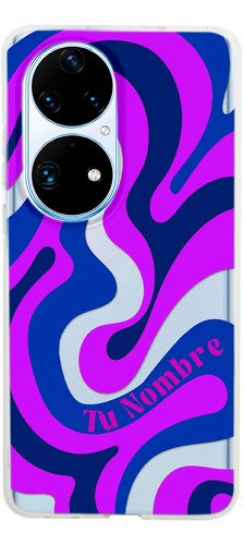 Funda Para Huawei Para Mujer Curvas Moradas Con Tu Nombre