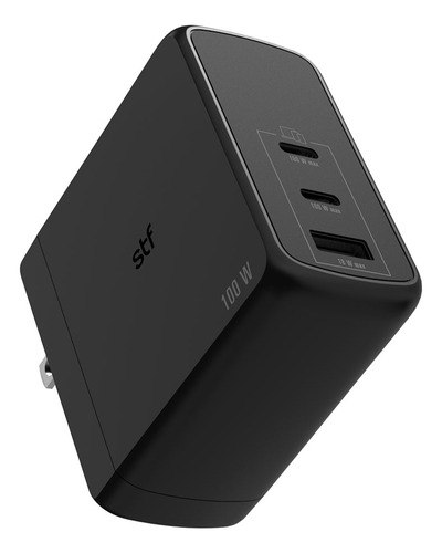 Cargador De Pared Gan 100w Stf Carga Ultra Rápida 3a