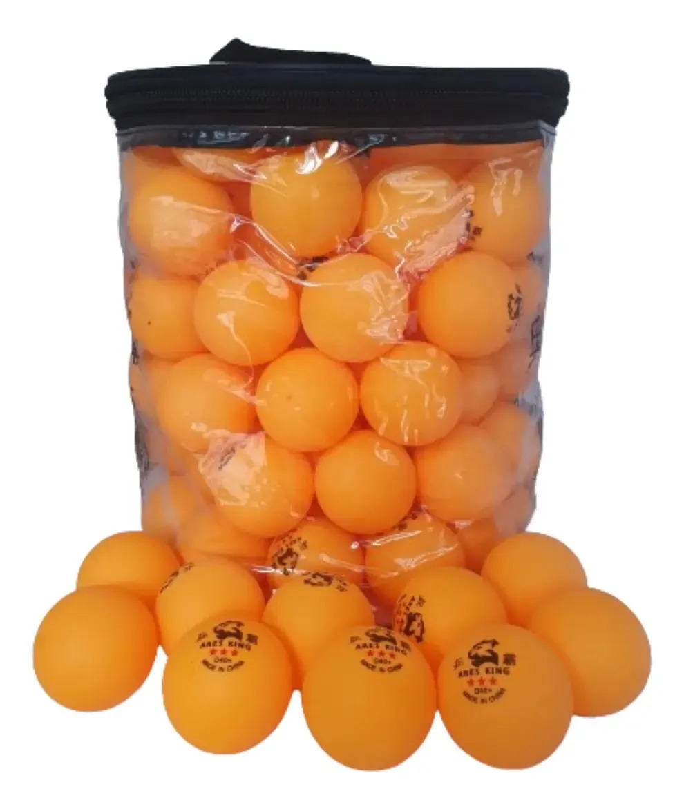 Kit 100 Bolas Bolinha Ping Pong Tenis Mesa Profissional 3* Cor Laranja