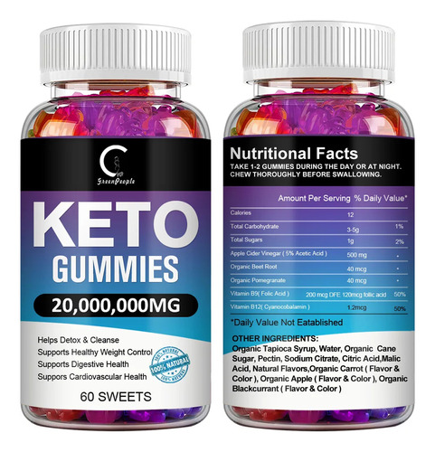 Vitamina Keto Dieta, Adelgazar Detox 60 Gomitas Suplemento 