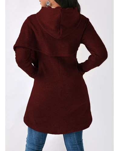Sudadera Casual De Moda Dama Cruzada Con Capucha