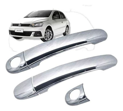 Cubre Manijas Cromadas Kit X 2 Para Vw Gol Trend 