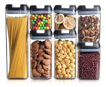 Comprar Set De 7 Frascos Envases Herméticos Táper De Cocina Con Tapa