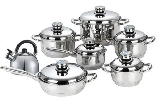 Batería De Cocina Swisshome Ollas Acero 13 Pc Incluye Tetera