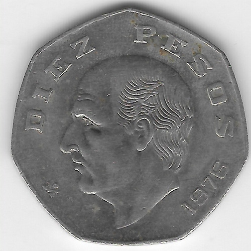 !!! Moneda Mexico 10 Diez Pesos 1976 Hidalgo Castilla !!!