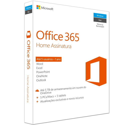 Office 365 Home 32/64 Brazilian Sub1yr (soft 6gq-00647)