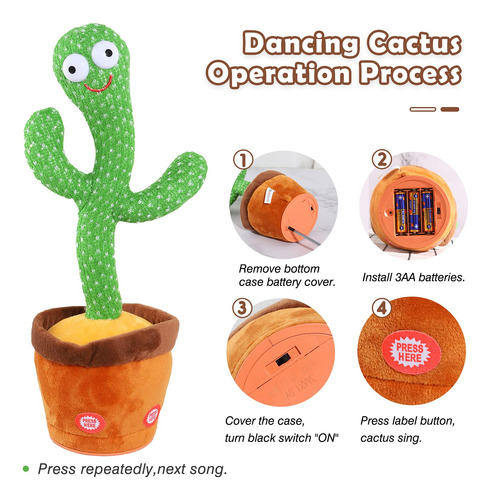 Kids Dancing Talking Cactus Toys Singing Mimicking