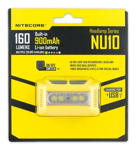 Imagen 8 de 10 de Linterna Frontal Nitecore Nu 10 - Trekking, Camping