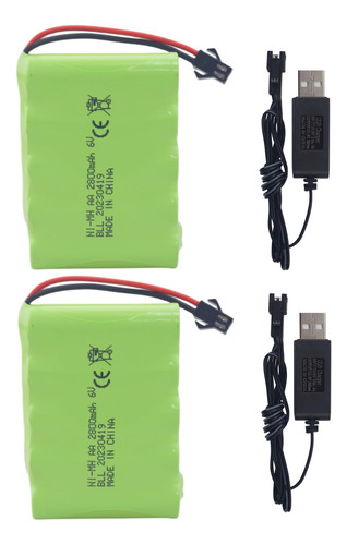 Fytoo Bateria Recargable Aa De 6.0 V 2800 Mah Con Enchufe Sm