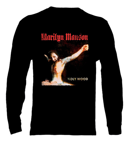 Polera Manga Larga Marilyn Manson - Ver 14 - Holy Wood