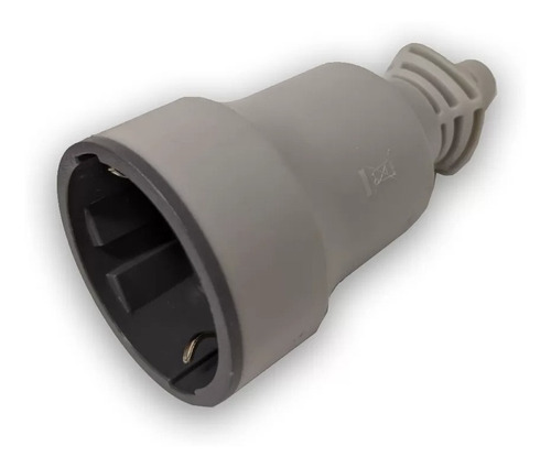 Imagen 2 de 4 de Ficha Tomacorriente Schuko Hembra De Goma Con Entrada Recta