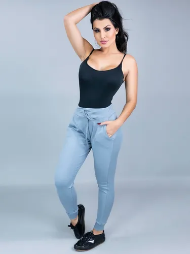 Calça ribana feminina jeans 2025