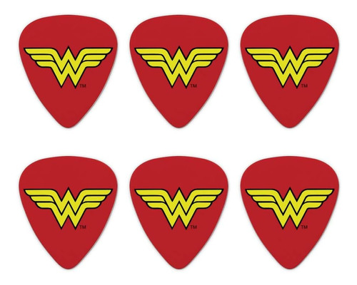 Wonder Woman Classic Logo Novedades Púas Para Guitarra Medio