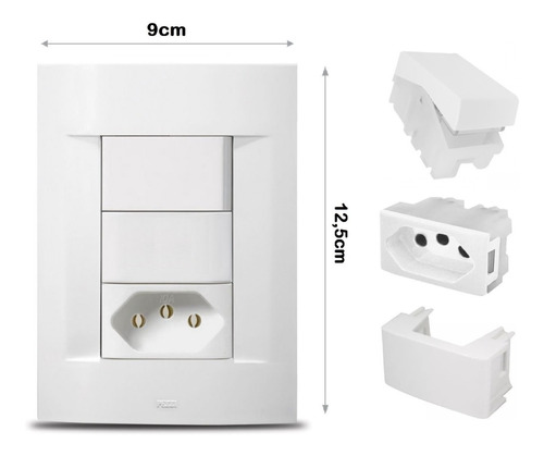 Tomada 20a Com Interruptor Simples 10a 4x2 Branco Kit 10 Pçs