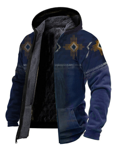 Tribal Graphic Print Hooded Jacket With