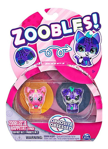 Zoobles - 2 Figuras - Sweet Unicorn E Spooky Tiger