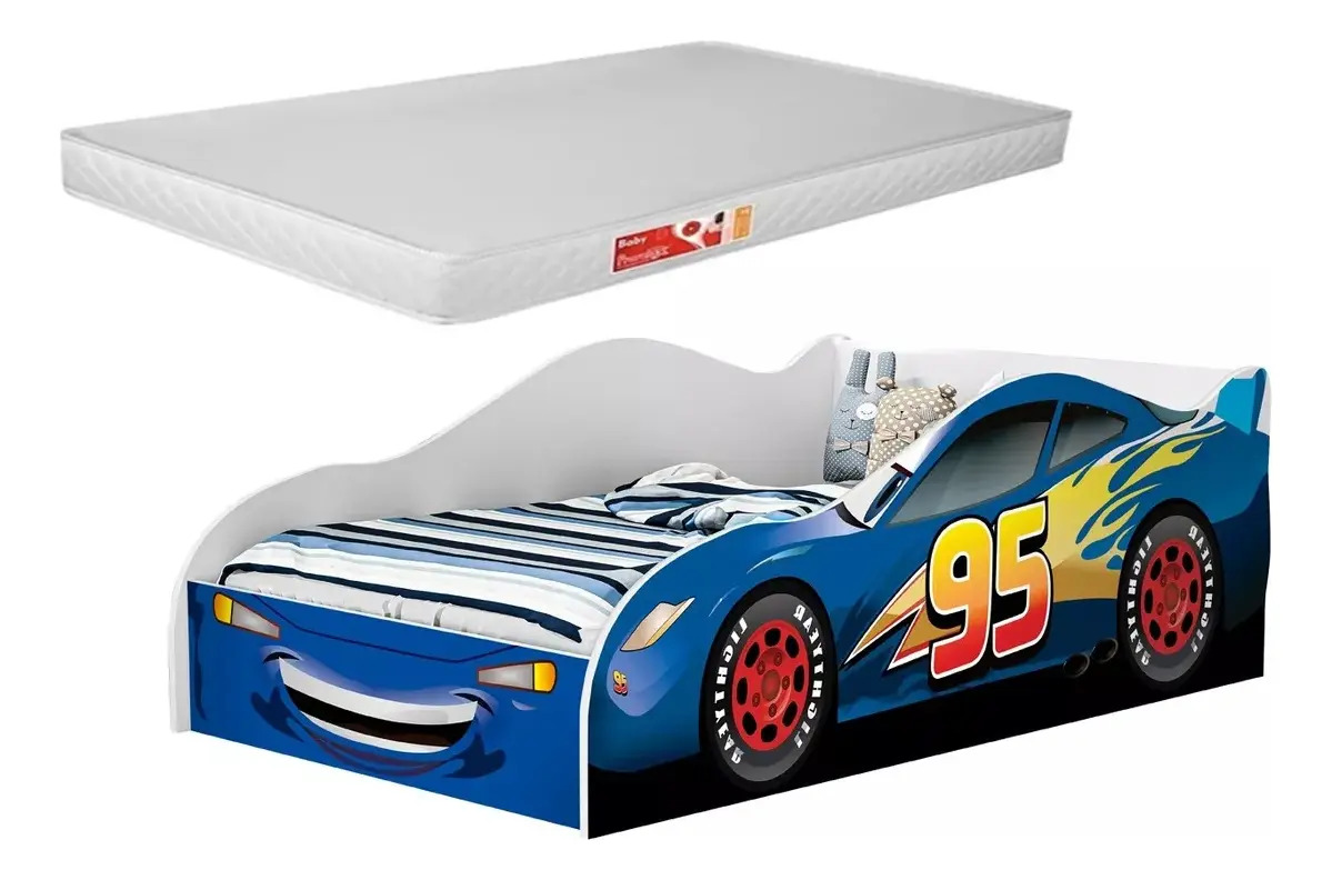 Cama Carro Infantil Montessoriana Azul Tamanho Solteiro Lorenttistore