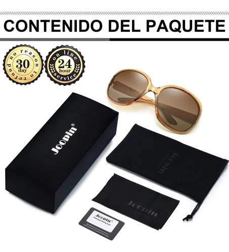 Lentes De Sol Mujer Polarizados Dama Grandes De Moda Uv400 Champán / Marrón
